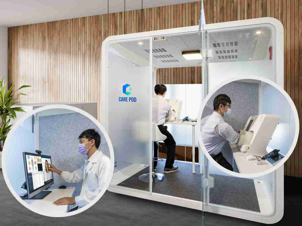 达擎于医疗科技展中展出＂远距诊疗舱＂，，，以因应医疗数字化及社会高龄化趋势下、、、、复诊及慢性病患等族群对于远距看诊需求逐渐升高所推出的创新整合方案。。。。多功能合一、、、、高隐私性的远距诊疗舱可根据病患端与医师端的不同需求，，，提供弹性化及客制化功能，，节省医生和病患的精力及时间